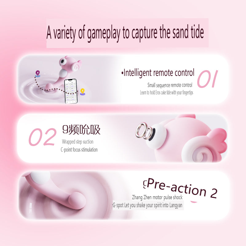 Seahorse Bliss: App-Controlled G-Spot & Clit Vibrator with Suction - Pink, Waterproof Remote Toy
