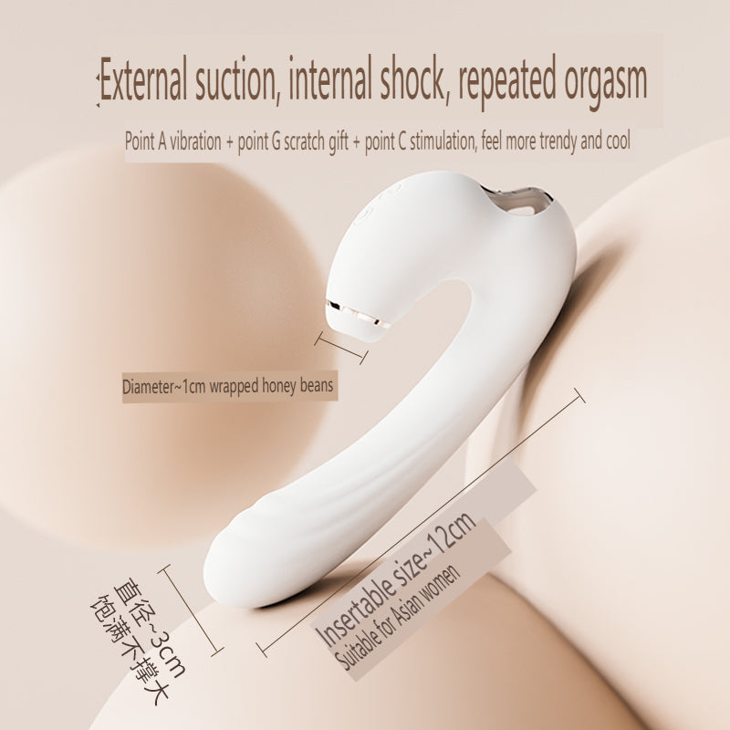 Triple Pulse Suction Vibrator for G-Spot & Clitoris Stimulation - 12cm Insertable, Narrow Waist Design, 7 Vibration Modes Adult Toy for Women