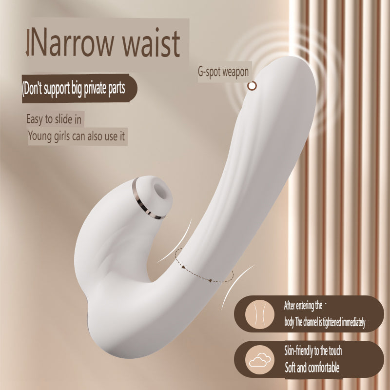 Triple Pulse Suction Vibrator for G-Spot & Clitoris Stimulation - 12cm Insertable, Narrow Waist Design, 7 Vibration Modes Adult Toy for Women