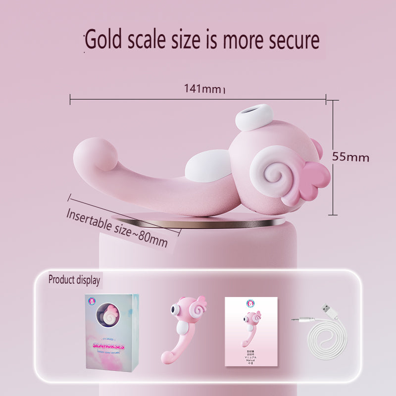 Seahorse Bliss: App-Controlled G-Spot & Clit Vibrator with Suction - Pink, Waterproof Remote Toy