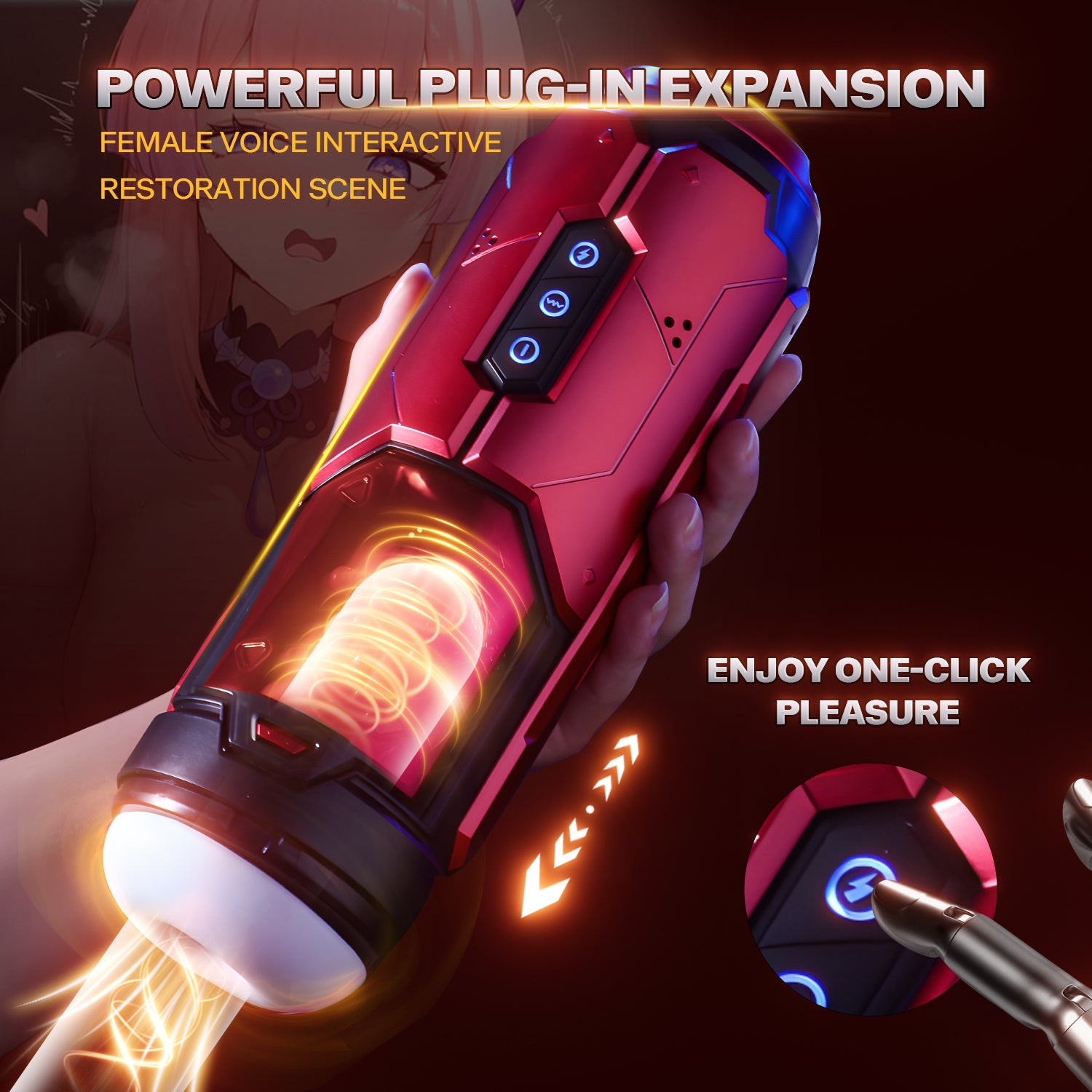 Automatic Suction Masturbator Cup | One-Button Climax + Headphone Voice + USB Rechargeable