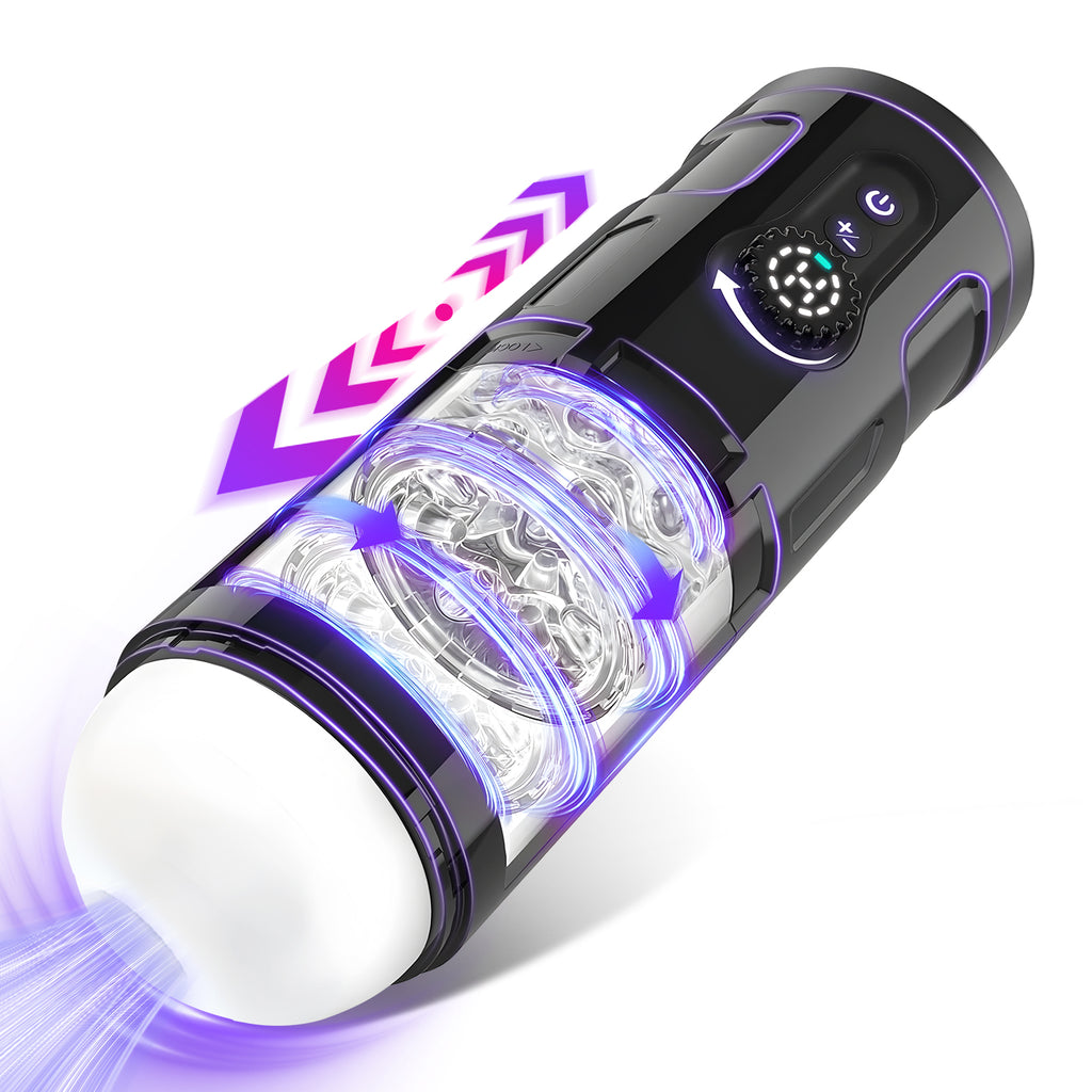 Automatic Male Masturbator Cup with 5 Thrusting Modes, 9 Vibration Levels, and 9 Rotation Speeds - USB Rechargeable Adult Sex Toy for Men