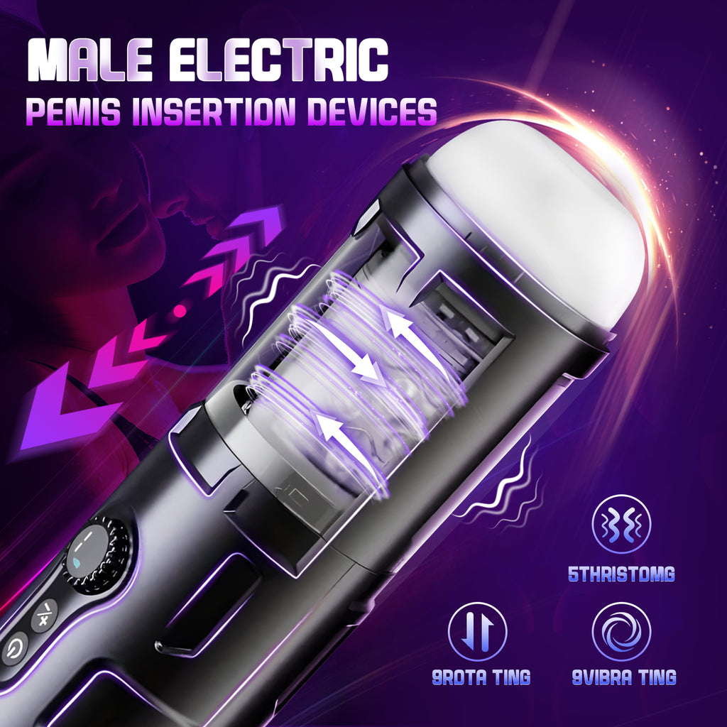 Automatic Male Masturbator Cup with 5 Thrusting Modes, 9 Vibration Levels, and 9 Rotation Speeds - USB Rechargeable Adult Sex Toy for Men