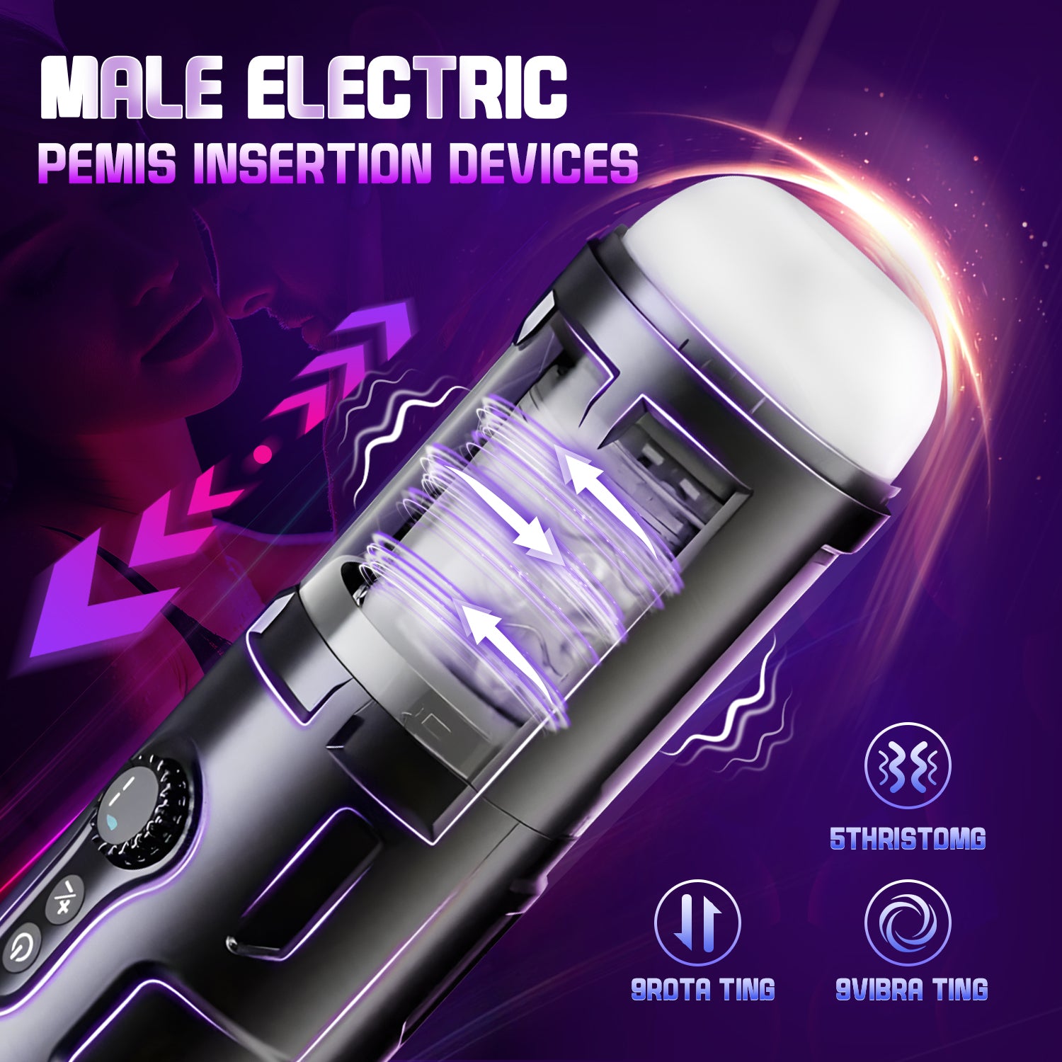 Automatic Male Masturbator Cup with 5 Thrusting Modes, 9 Vibration Levels, and 9 Rotation Speeds - USB Rechargeable Adult Sex Toy for Men
