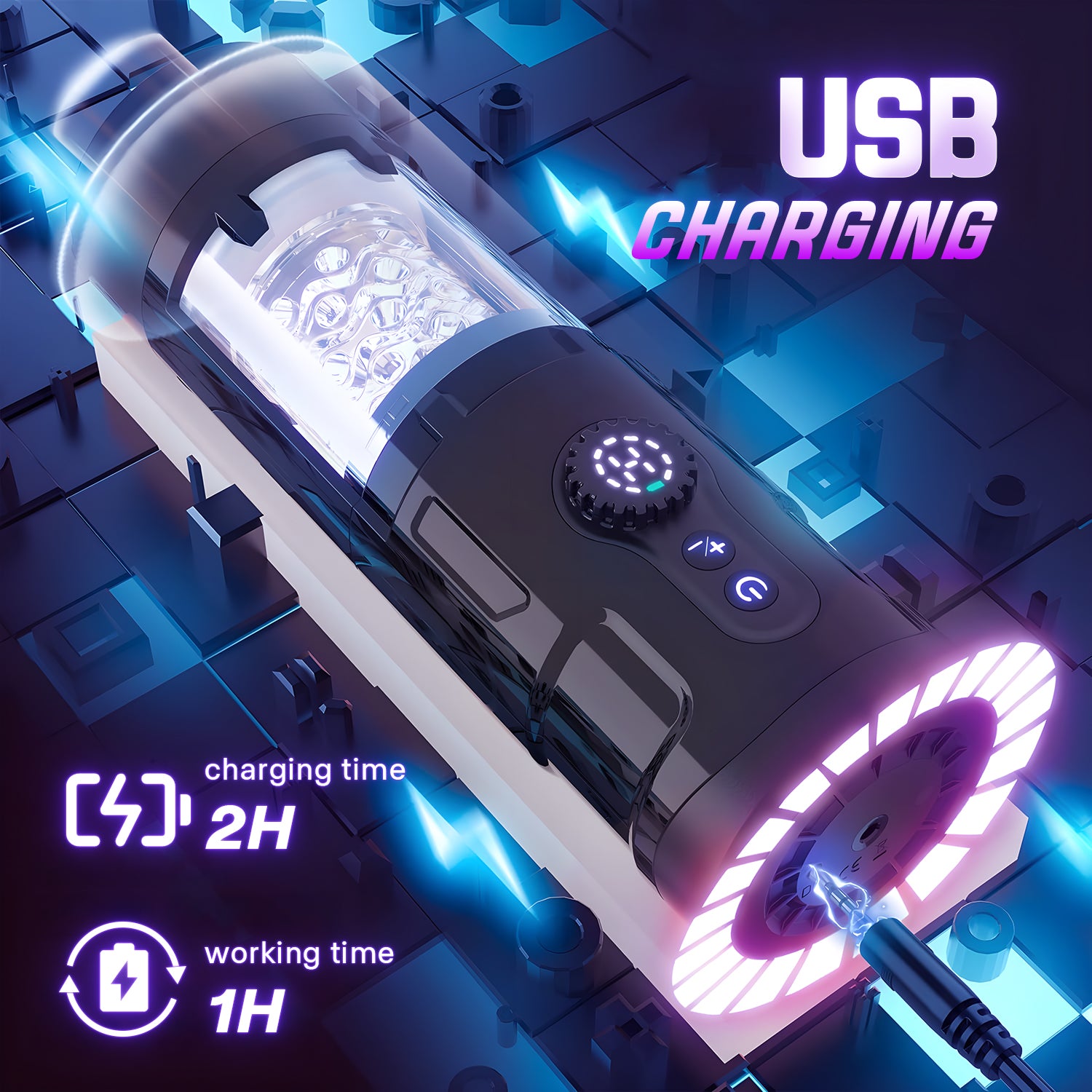 Automatic Male Masturbator Cup with 5 Thrusting Modes, 9 Vibration Levels, and 9 Rotation Speeds - USB Rechargeable Adult Sex Toy for Men