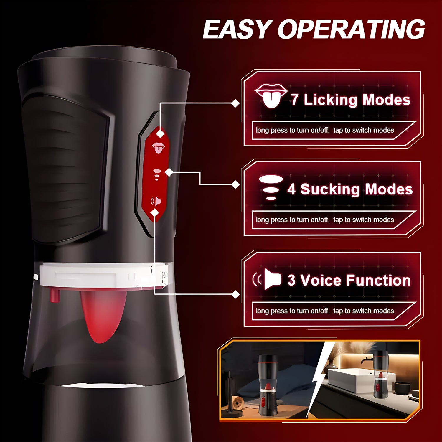 Automatic Suction Masturbator Cup | One-Button Climax + Headphone Voice + USB Rechargeable