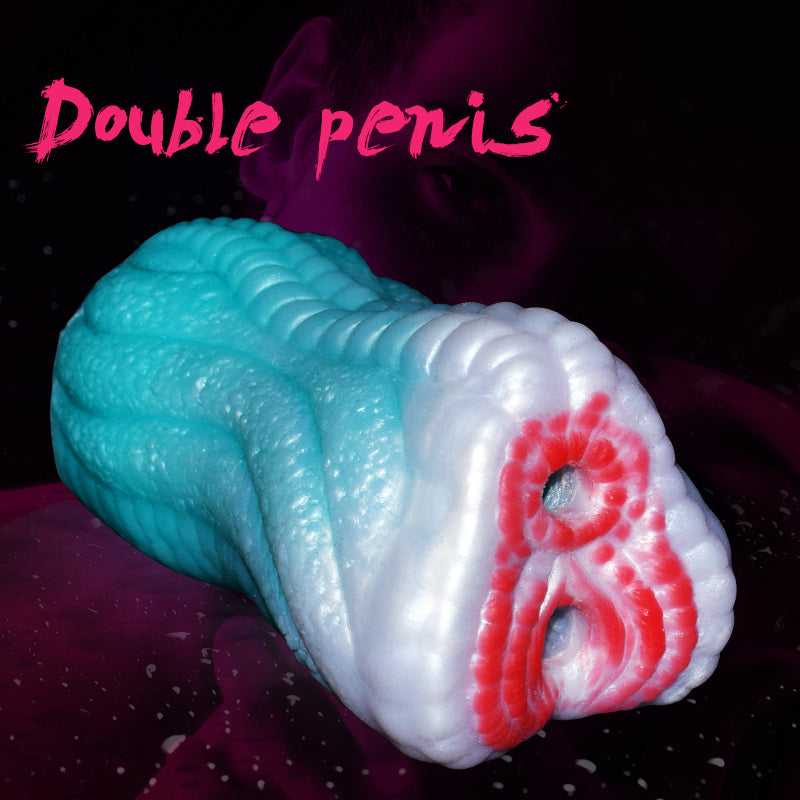 Realistic Dual-Channel Male Masturbator Sleeve - 16cm/63.38in, 604g, Easy to Clean Adult Sex Toy for Men